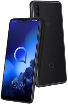 Alcatel 3X 2019, veľký displej, trojitý ultraširokouhlý fotoaparát s umelou inteligenciou, čítačka odtlačkov prstov, odomykanie tvárou, NFC, dlhá výdrž batérie