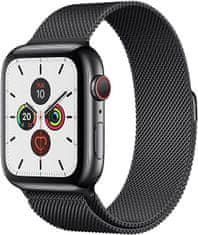 4wrist Oceľový milánsky remienok na Apple Watch – Čierny 42/44/45/49 mm