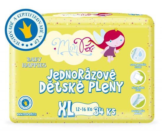 MonPeri jednorazové plienky XL (12-16 kg) 34ks