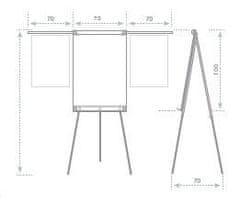 Flipchart ARTA YSA Plus 70×100cm, magnetický s ramenami