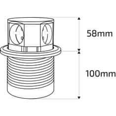 Solight Zásuvka PP100USB výsuvná, 3 x 230V, 2 x USB, 1,5 m