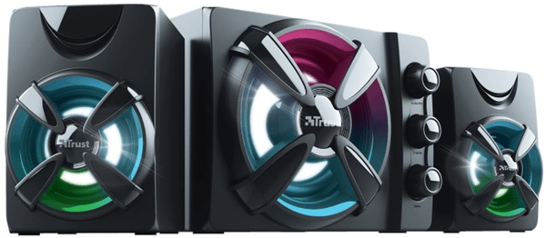 Reproduktory Trust Ziva RGB 2.1 (23644) zostava 2.1, výkon 12 W, subwoofer, USB a 3,5 mm jack