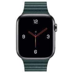 BStrap Leather Loop remienok na Apple Watch 42/44/45mm, Dark Green