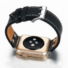 BStrap Leather Sport remienok na Apple Watch 42/44/45mm, Black