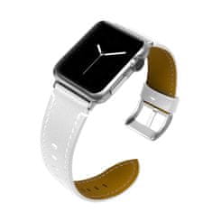 BStrap Leather Italy remienok na Apple Watch 42/44/45mm, White