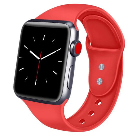 BStrap Soft Silicone remienok na Apple Watch 42/44/45mm, Red