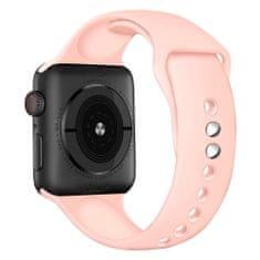 BStrap Soft Silicone remienok na Apple Watch 42/44/45mm, Pink Sand