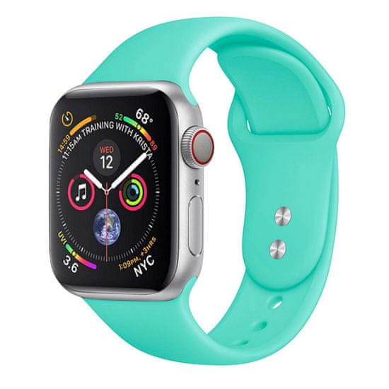 BStrap Soft Silicone remienok na Apple Watch 42/44/45mm, Mint Green