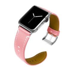 BStrap Leather Italy remienok na Apple Watch 42/44/45mm, Pink