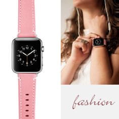 BStrap Leather Italy remienok na Apple Watch 42/44/45mm, Pink