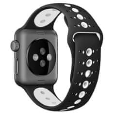 BStrap Silicone Sport remienok na Apple Watch 42/44/45mm, Black White
