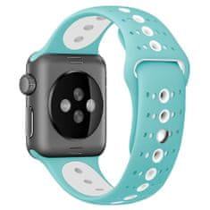 BStrap Silicone Sport remienok na Apple Watch 42/44/45mm, Teal White