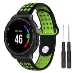 BStrap Silicone Sport remienok na Garmin Forerunner 235, black/green