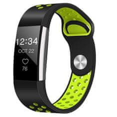 BStrap Silicone Sport (Large) remienok na Fitbit Charge 2, black/green