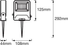 LEDVANCE LED ENDURA GARDEN FLOOD SPIKE BK vonkajšie svietidlo