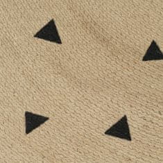 Petromila vidaXL Ručne vyrobený jutový koberec s potlačou trojuholníkov 150 cm