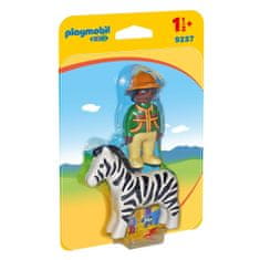 Playmobil Ošetrovateľ a zebra , 1.2.3, 2 ks