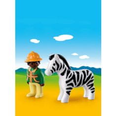 Playmobil Ošetrovateľ a zebra , 1.2.3, 2 ks