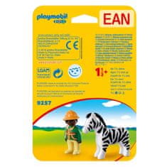 Playmobil Ošetrovateľ a zebra , 1.2.3, 2 ks