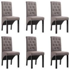 Vidaxl Jedálenské stoličky 6 ks sivo-hnedé látkové