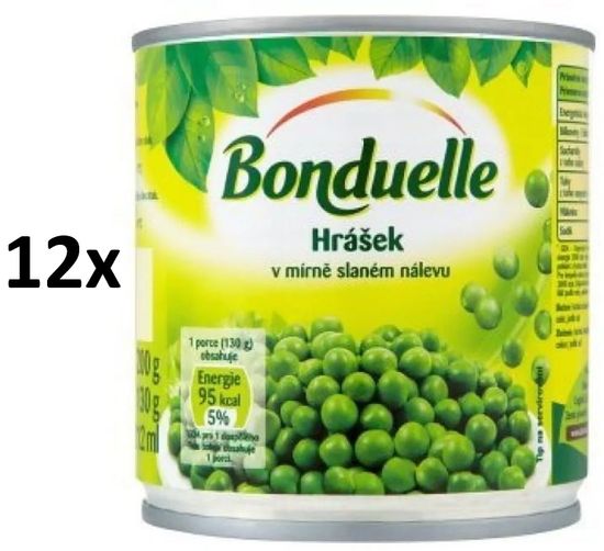 Bonduelle Hrášok v mierne slanom náleve 12 × 200g