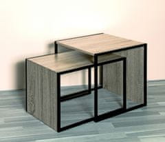 Konferenčný stolík Baise, 45 cm, dub/čierna