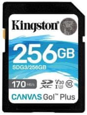 Kingston SDXC 256GB Canvas Go Plus 170R C10 UHS-I U3 V30 (SDG3/256GB)