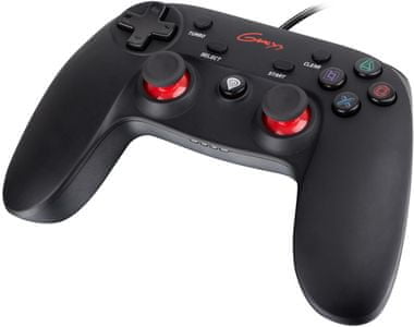 gamepad genesis P65 njg-0707 usb konektor drôtový vibrácie ergonomický tvar presne do ruky 2 joysticky 12 tlačidiel moderný herný dizajn s originálnymi symbolmi a rozložením tlačidiel 1,8 m kábel usb konektor určený pre PC ps3 sony playstation 3