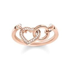 Thomas Sabo Prsteň "Spolu srdce" , TR2142-416-14-54, Sterling Silver, 925 Sterling silver, 18k rose gold plating, zirconia white