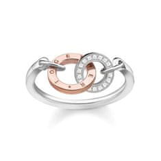 Thomas Sabo Prsteň "Spolu" , D_TR0032-095-14-54, Sterling Silver, 925 Sterling silver, 9k rose gold, white diamond