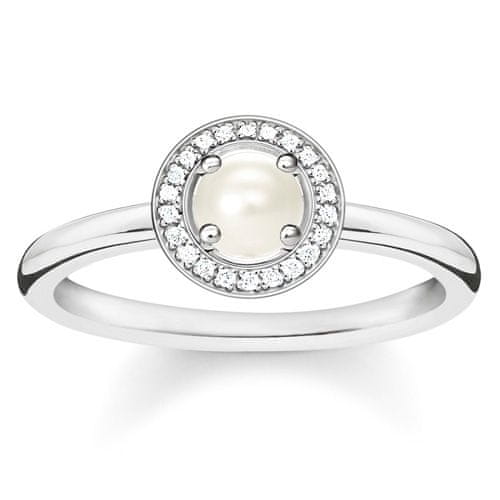 Thomas Sabo Prsteň "Perla" , D_TR0007-765-14-52, Sterling Silver, 925 Sterling silver, freshwater pearl, white diamond