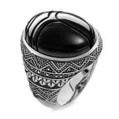 Thomas Sabo Prsteň "Čierny vrubon" , TR2134-641-11-60, Sterling Silver, 925 Sterling silver, blackened, onyx, zirconia black