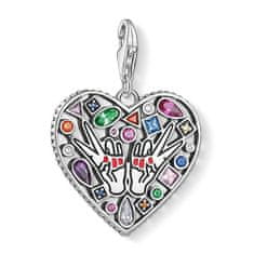 Thomas Sabo Prívesok "Láska a mier" , 1745-314-7, Charm Club, 925 Sterling silver, blackened, cold enamel, glass-ceramic stone, synthetic corundum, synthetic spinel, zirconia