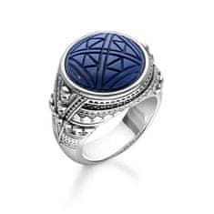 Thomas Sabo Prsteň "Etnické lebky modrý" , TR2204-534-1-54, Sterling Silver, 925 Sterling silver, blackened, simulated lapis lazuli, zirconia black