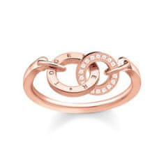 Thomas Sabo Prsteň "Spolu" , TR2141-416-40-52, Sterling Silver, 925 Sterling silver, 18k rose gold plating, zirconia white