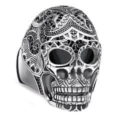 Thomas Sabo Prsteň "Maorská lebka" , TR2132-643-11-62, Sterling Silver, 925 Sterling silver, blackened, zirconia black