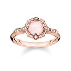 Thomas Sabo Prsteň "Vintage ružový" , D_TR0043-925-26-54, Sterling Silver, 925 Sterling silver, 18k rose gold plating, rose quartz, white diamond