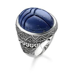 Thomas Sabo Prsteň "Modrý vrubon" , TR2205-534-1-62, Sterling Silver, 925 Sterling silver, blackened, simulated lapis lazuli, zirconia black