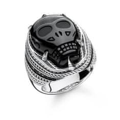 Thomas Sabo Prsteň "Onyx lebka" , TR2214-705-11-54, Sterling Silver, 925 Sterling silver, blackened, onyx