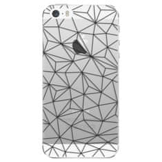 iSaprio Silikónové puzdro - Abstract Triangles 03 - black pre Apple iPhone 5/5S/SE