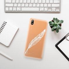 iSaprio Silikónové puzdro - Writing By Feather - white pre Huawei Y5 2019