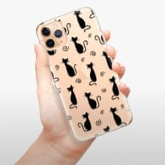 iSaprio Silikónové puzdro - Cat pattern 05 - black pre Apple iPhone 11 Pro Max