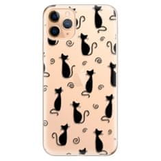 iSaprio Silikónové puzdro - Cat pattern 05 - black pre Apple iPhone 11 Pro Max