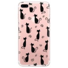 iSaprio Silikónové puzdro - Cat pattern 05 - black pre Apple iPhone 7 Plus / 8 Plus