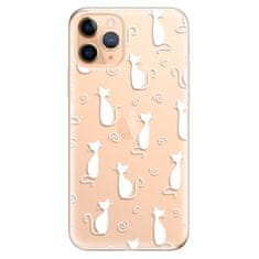 iSaprio Silikónové puzdro - Cat pattern 05 - white pre Apple iPhone 11 Pro