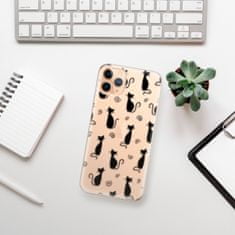 iSaprio Silikónové puzdro - Cat pattern 05 - black pre Apple iPhone 11 Pro Max