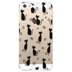 iSaprio Silikónové puzdro - Cat pattern 05 - black pre Apple iPhone 5/5S/SE