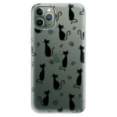 iSaprio Silikónové puzdro - Cat pattern 05 - black pre Apple iPhone 11 Pro Max