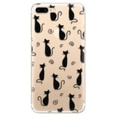 iSaprio Silikónové puzdro - Cat pattern 05 - black pre Apple iPhone 7 Plus / 8 Plus