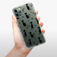 iSaprio Silikónové puzdro - Cat pattern 05 - black pre Apple iPhone 11 Pro Max